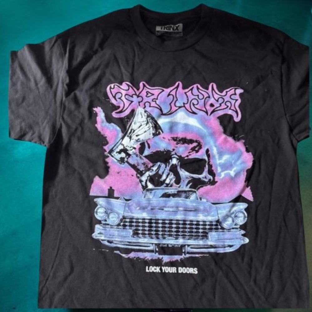 TRINX LA Skull Graphic Tee Large NWT Lock Your Doors Rare Streetwear Drop
